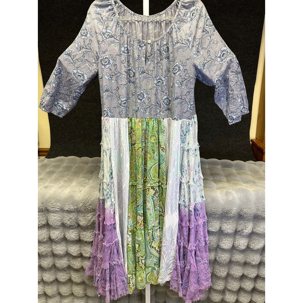 Unbranded Patchwork Dress Womens XXXL Purple Boho‎ Flowy Circle Skirt